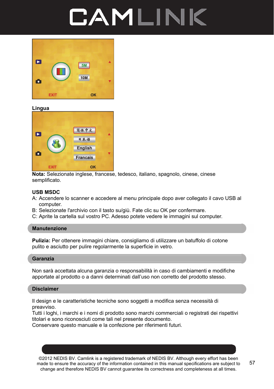 Camlink Film scanner User Manual | Page 57 / 138