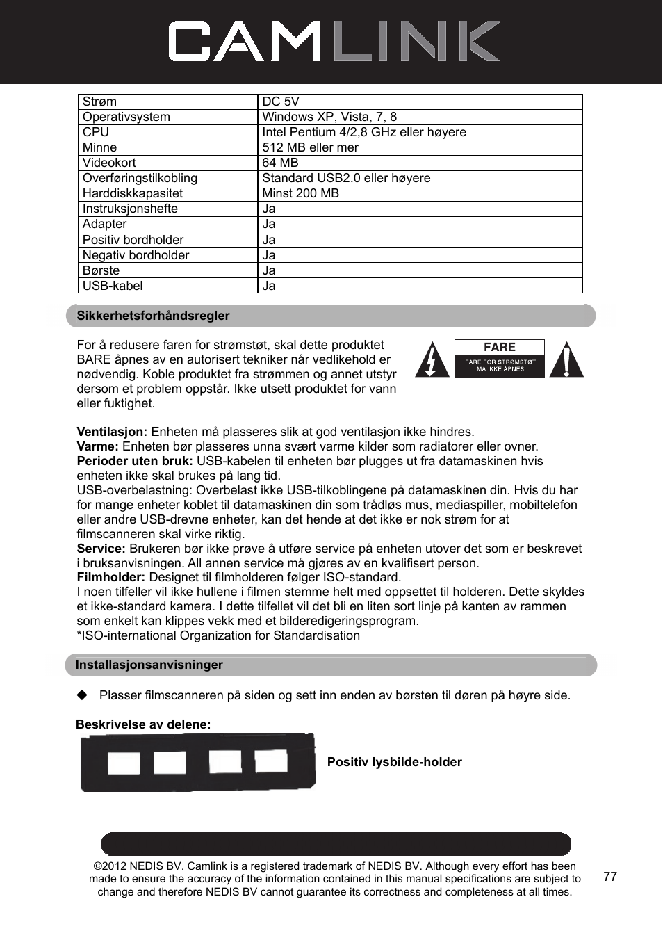 Camlink Film scanner User Manual | Page 77 / 138