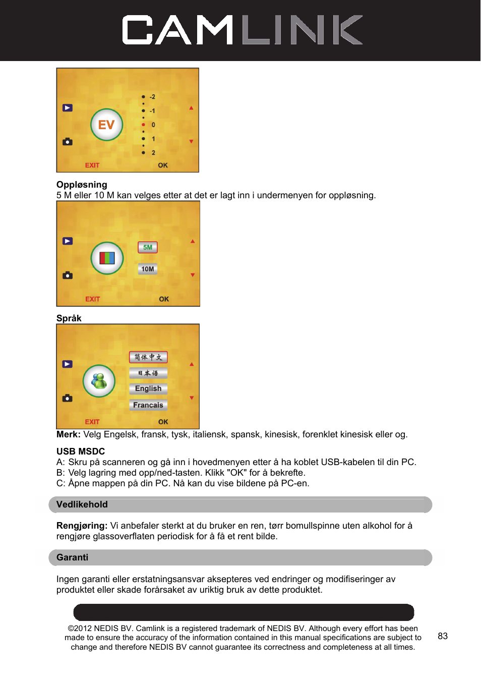 Camlink Film scanner User Manual | Page 83 / 138