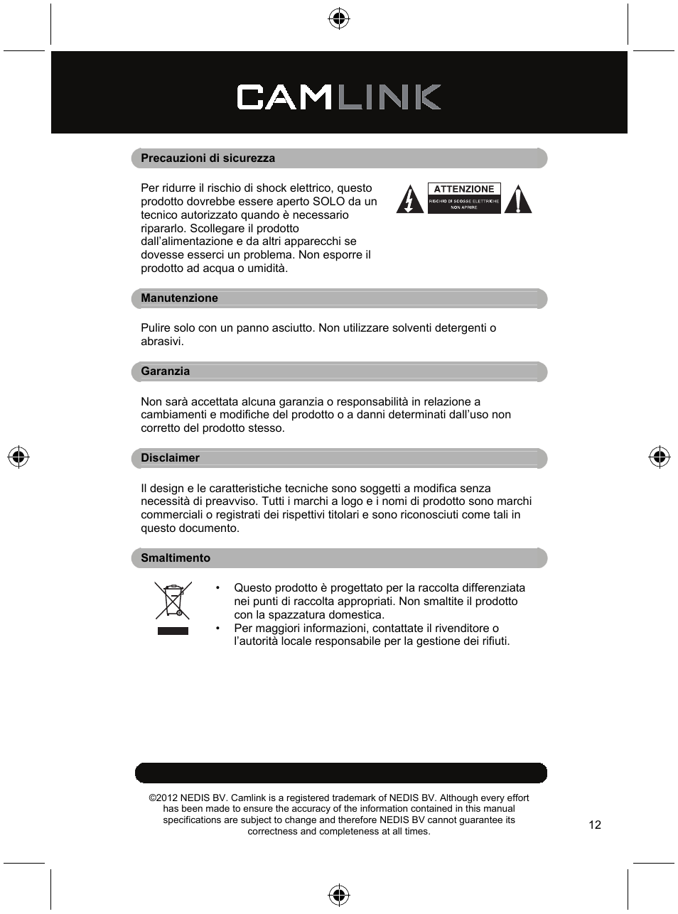 Camlink Video LED lamp 320 LEDs User Manual | Page 12 / 29