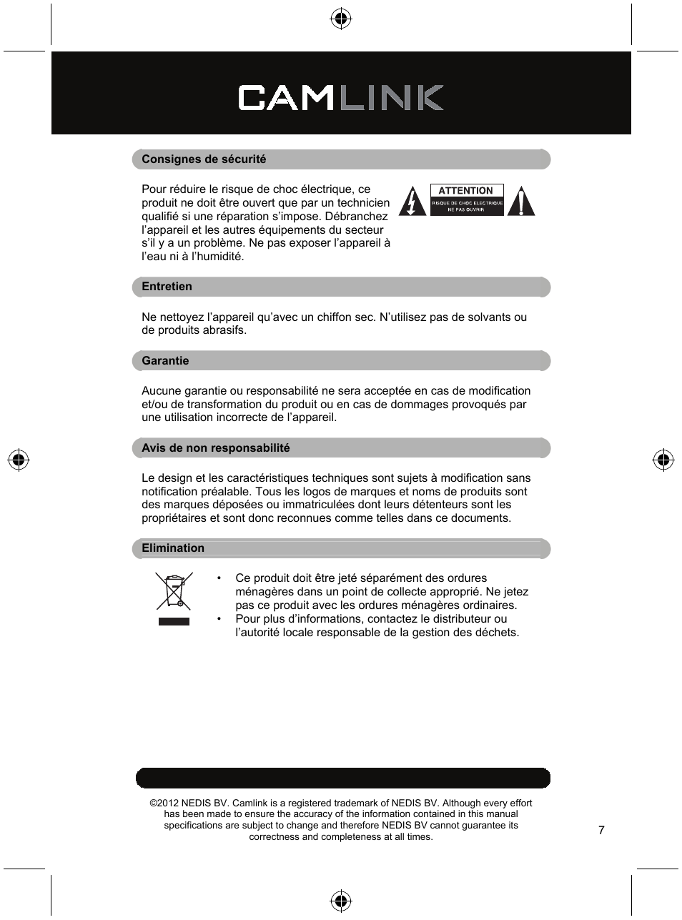 Camlink Video LED lamp 320 LEDs User Manual | Page 7 / 29