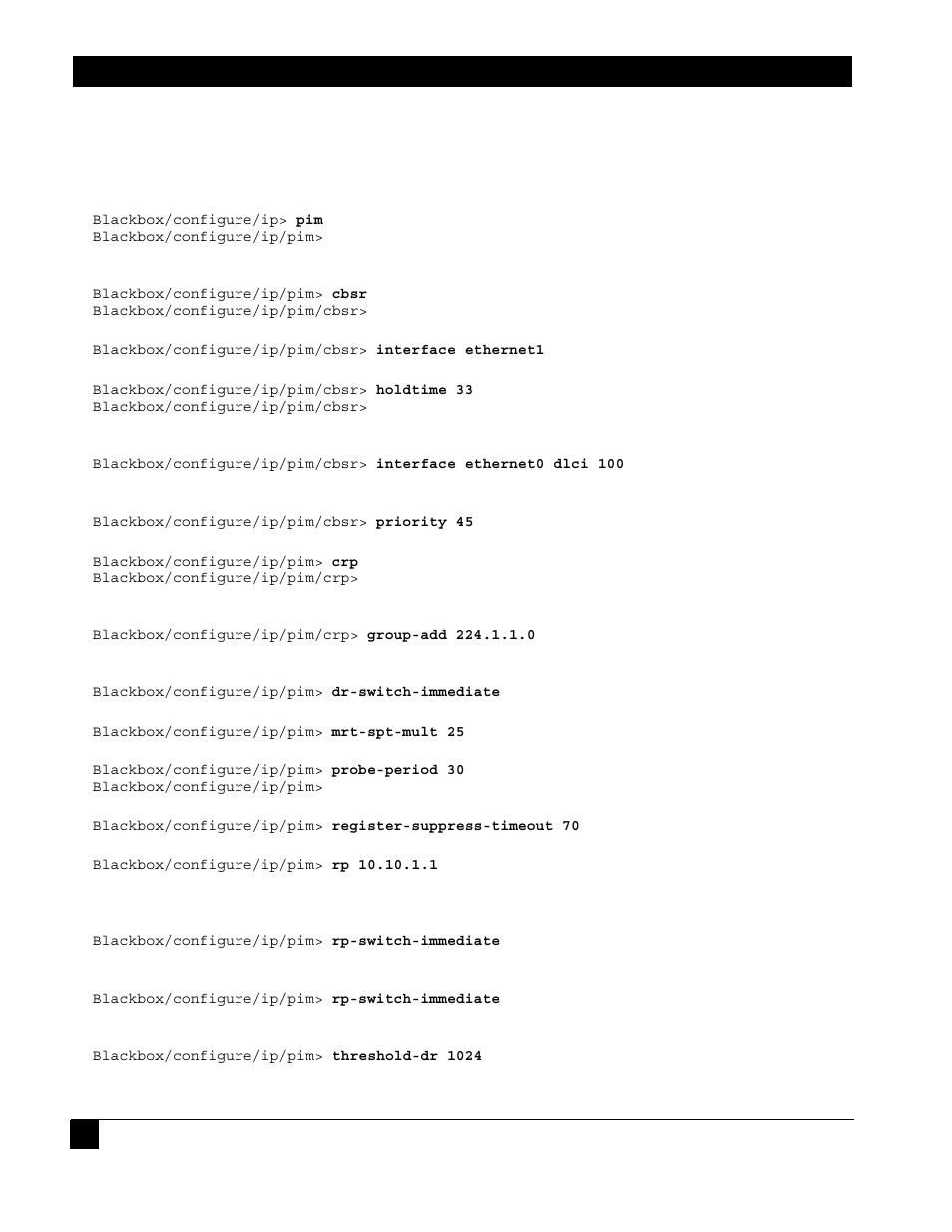2 pim configuration examples, Pim configuration examples | Black Box LR1102A-T1/E1 User Manual | Page 110 / 142