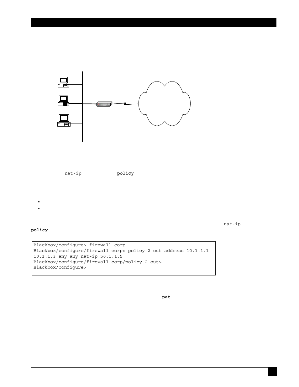 3 port address translation (many to one), Method:2 – attaching nat pool to the policy, Port address translation (many to one) | 3port address translation (many to one) | Black Box LR1102A-T1/E1 User Manual | Page 75 / 142