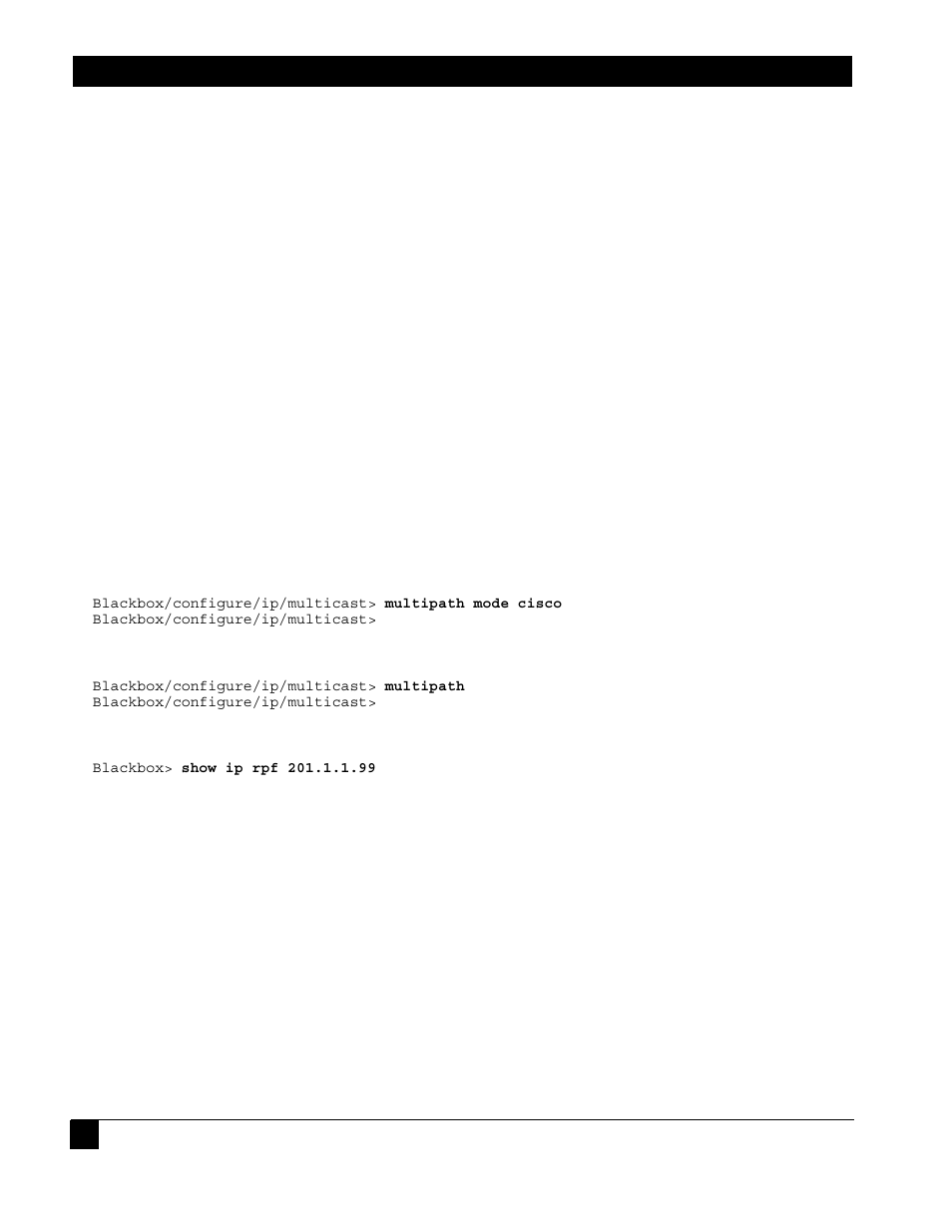 2 multipath commands, 1 multipath examples, Multipath commands | Multipath examples, 2multipath commands | Black Box LR1102A-T1/E1 User Manual | Page 78 / 142