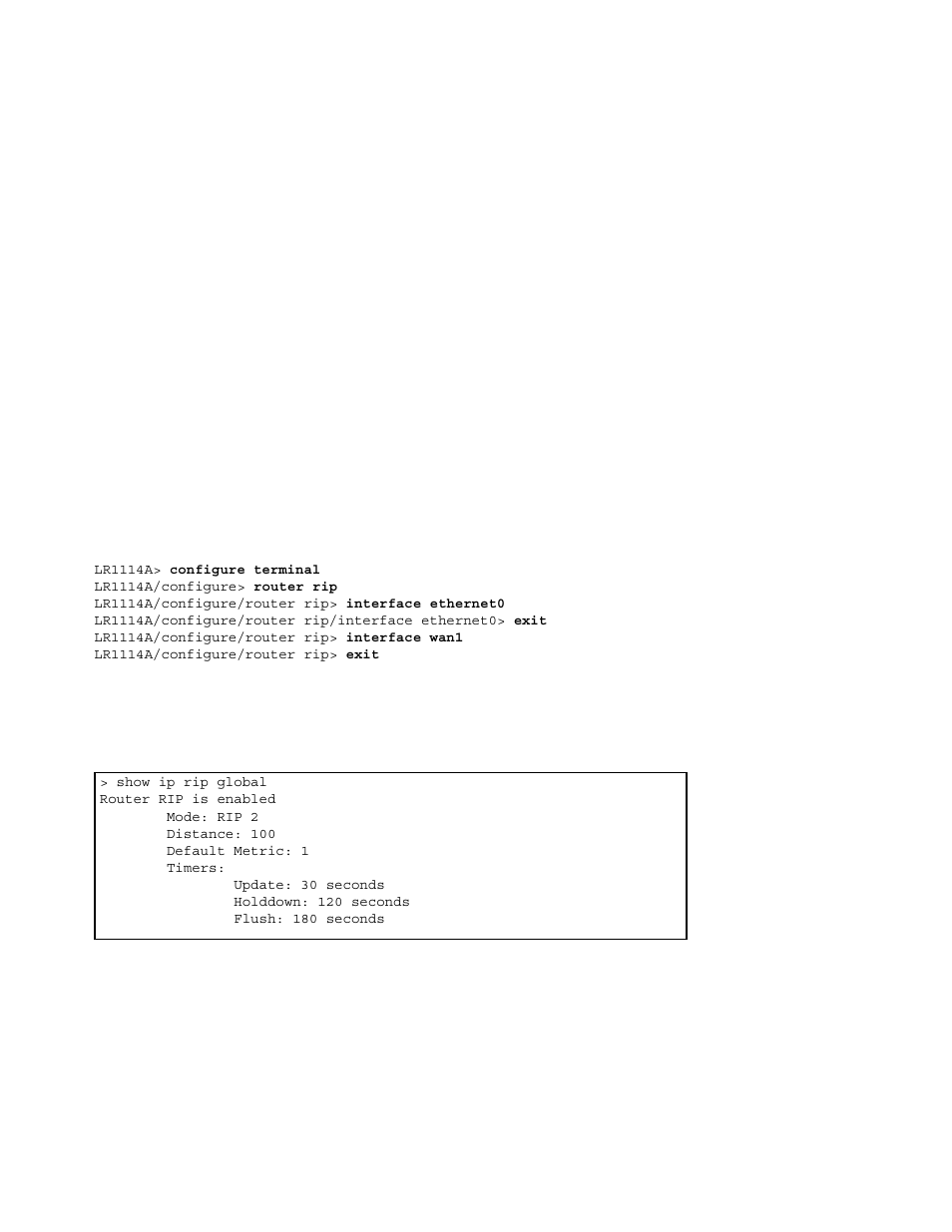 Networking with routing information protocol, 1 routing information protocol, 2 displaying rip configuration | 3 displaying all configured rip interfaces, Etworking, With, Outing, Nformation, Rotocol, Routing information protocol | Black Box LR1102A-T1/E1 User Manual | Page 93 / 142