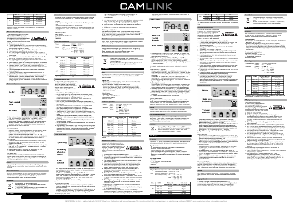 Camlink Omega EU Charger + 4 x 2700mAh Ni-MH Batteries User Manual | Page 3 / 4