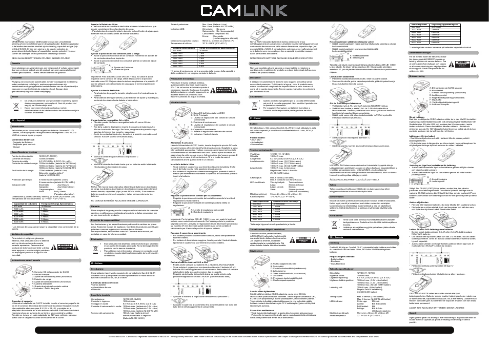 Camlink Z1 Universal Charger User Manual | Page 2 / 4