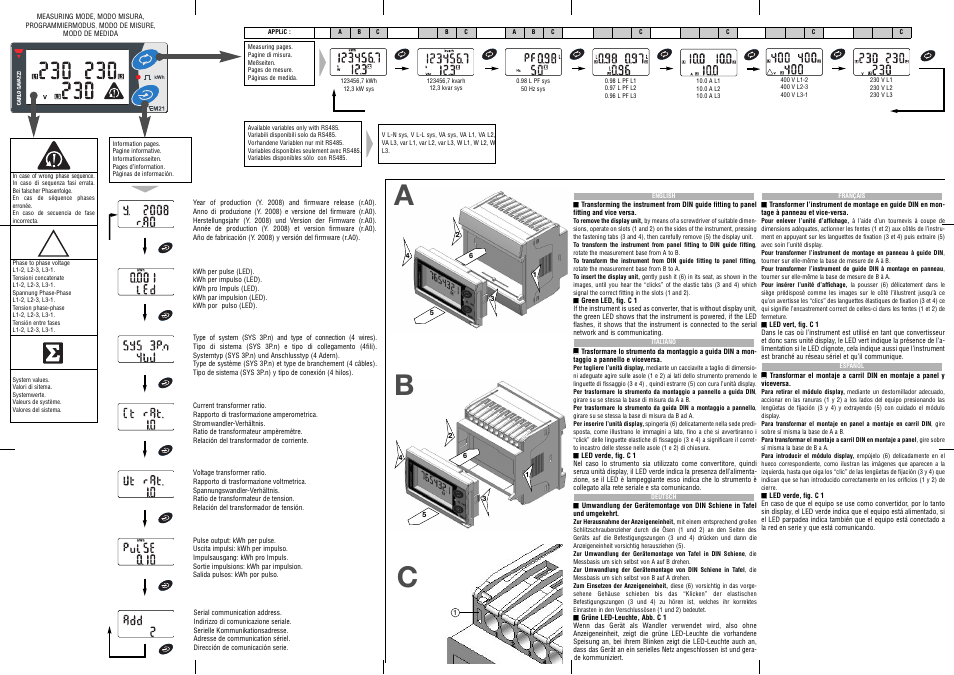 Carlo Gavazzi EM21 User Manual | Page 2 / 4