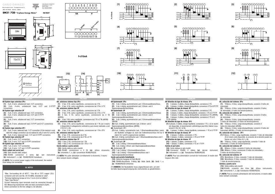 Carlo Gavazzi EM21 User Manual | Page 3 / 4