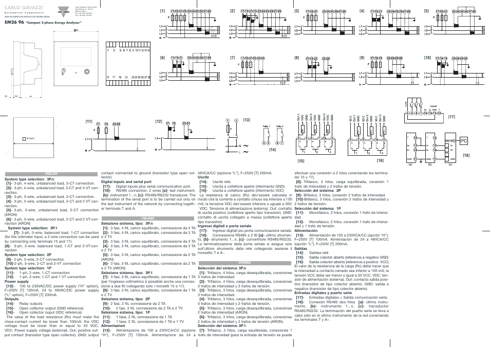 Carlo Gavazzi EM26-96 User Manual | Page 3 / 4