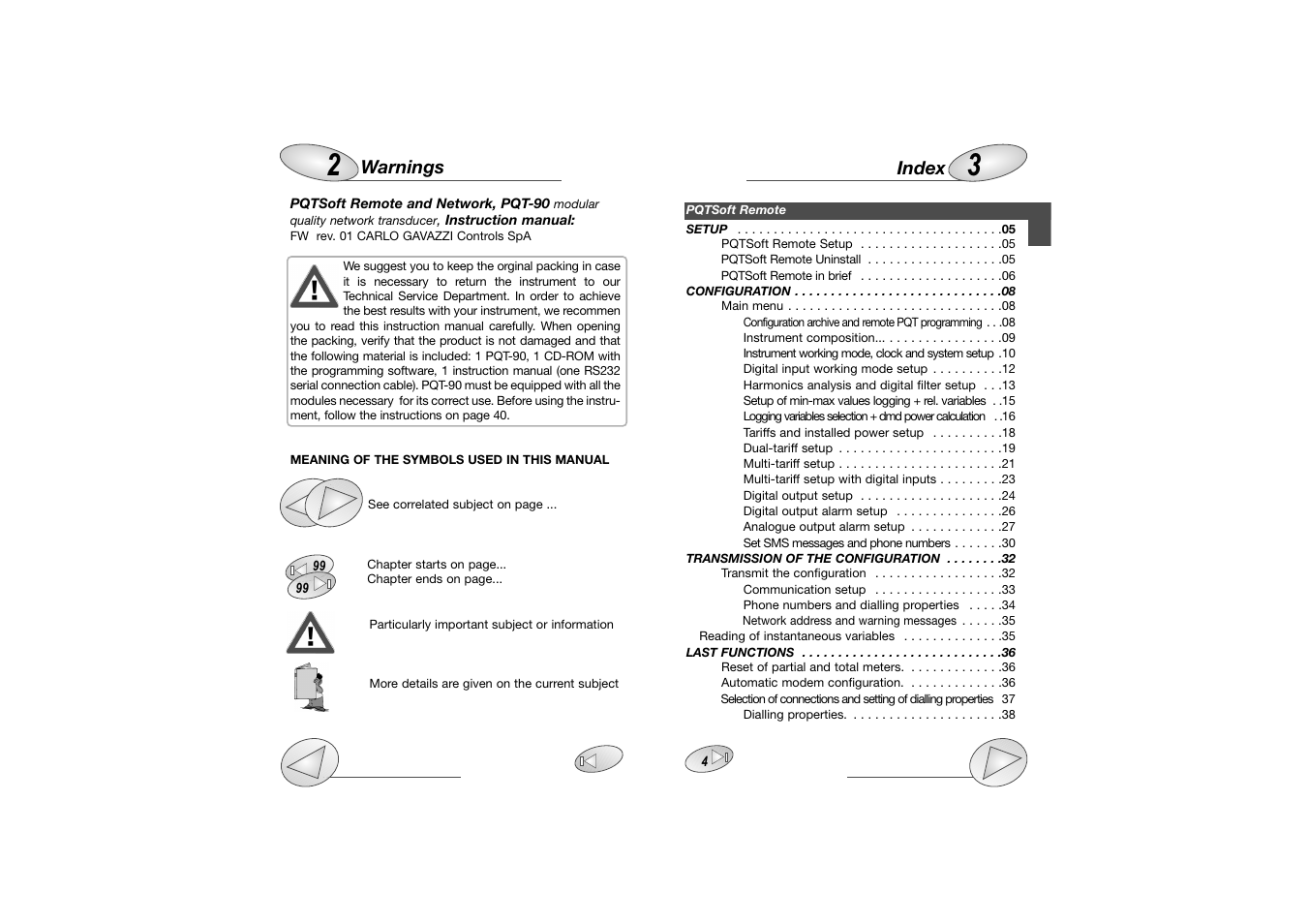 Carlo Gavazzi PQT-90 User Manual | Page 3 / 46