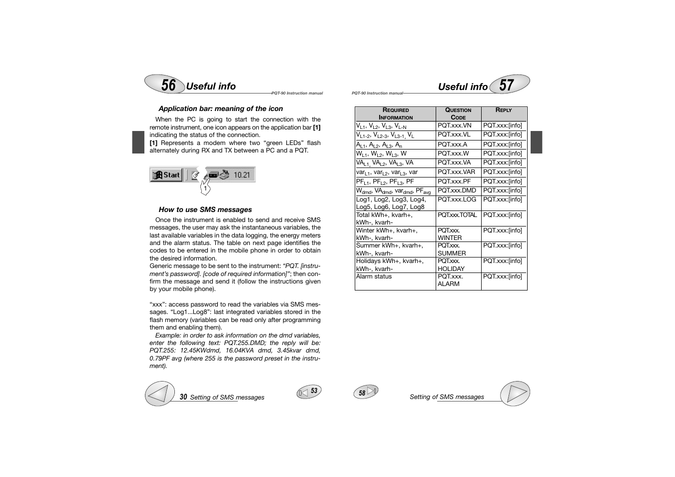 Useful info | Carlo Gavazzi PQT-90 User Manual | Page 30 / 46