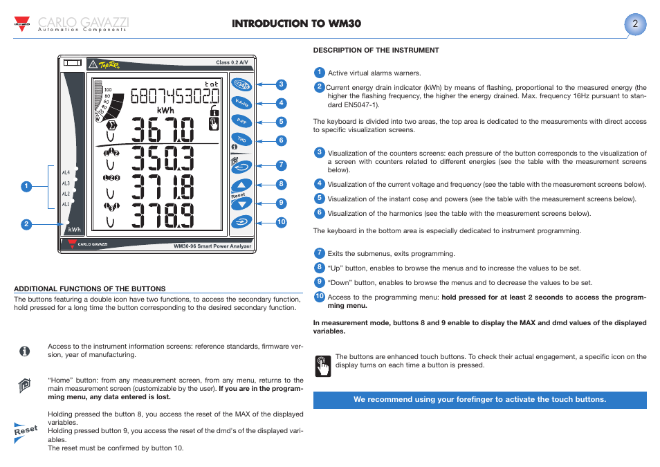 Carlo gavazzi | Carlo Gavazzi WM30 User Manual | Page 3 / 21