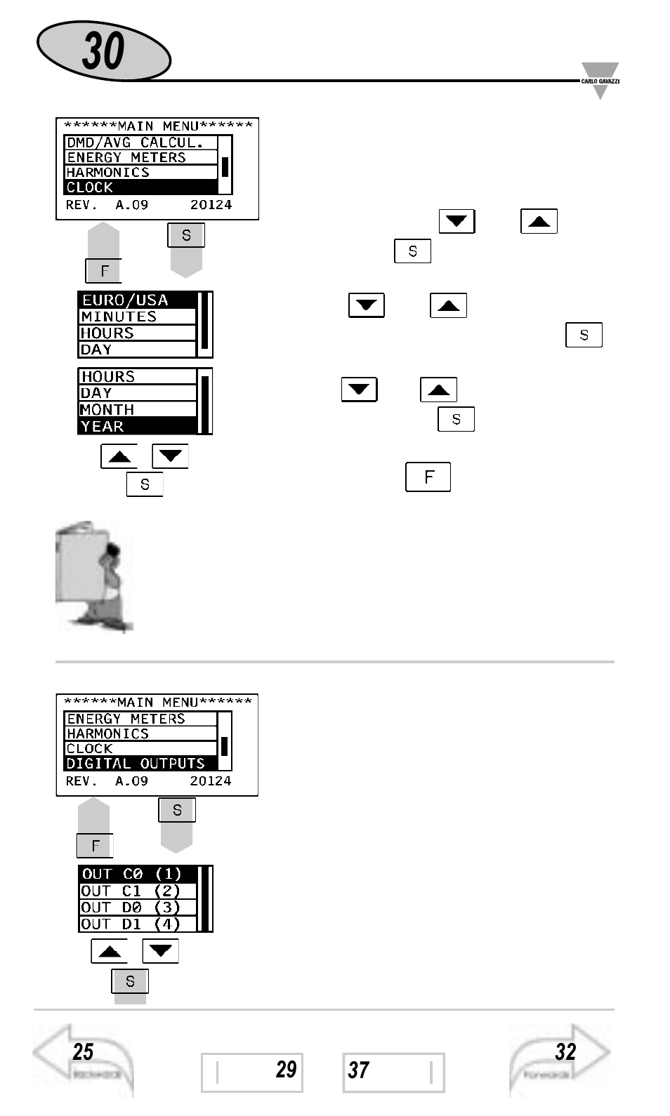 Outputs / other settings | Carlo Gavazzi WM3-96 User Manual | Page 29 / 63