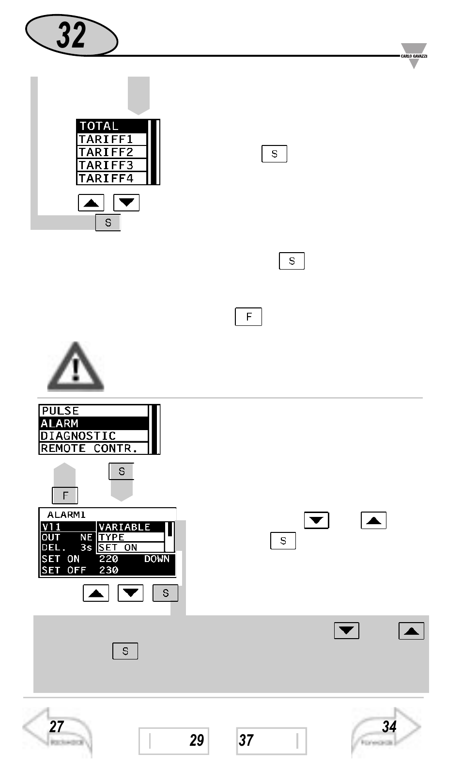 Outputs / other settings | Carlo Gavazzi WM3-96 User Manual | Page 31 / 63