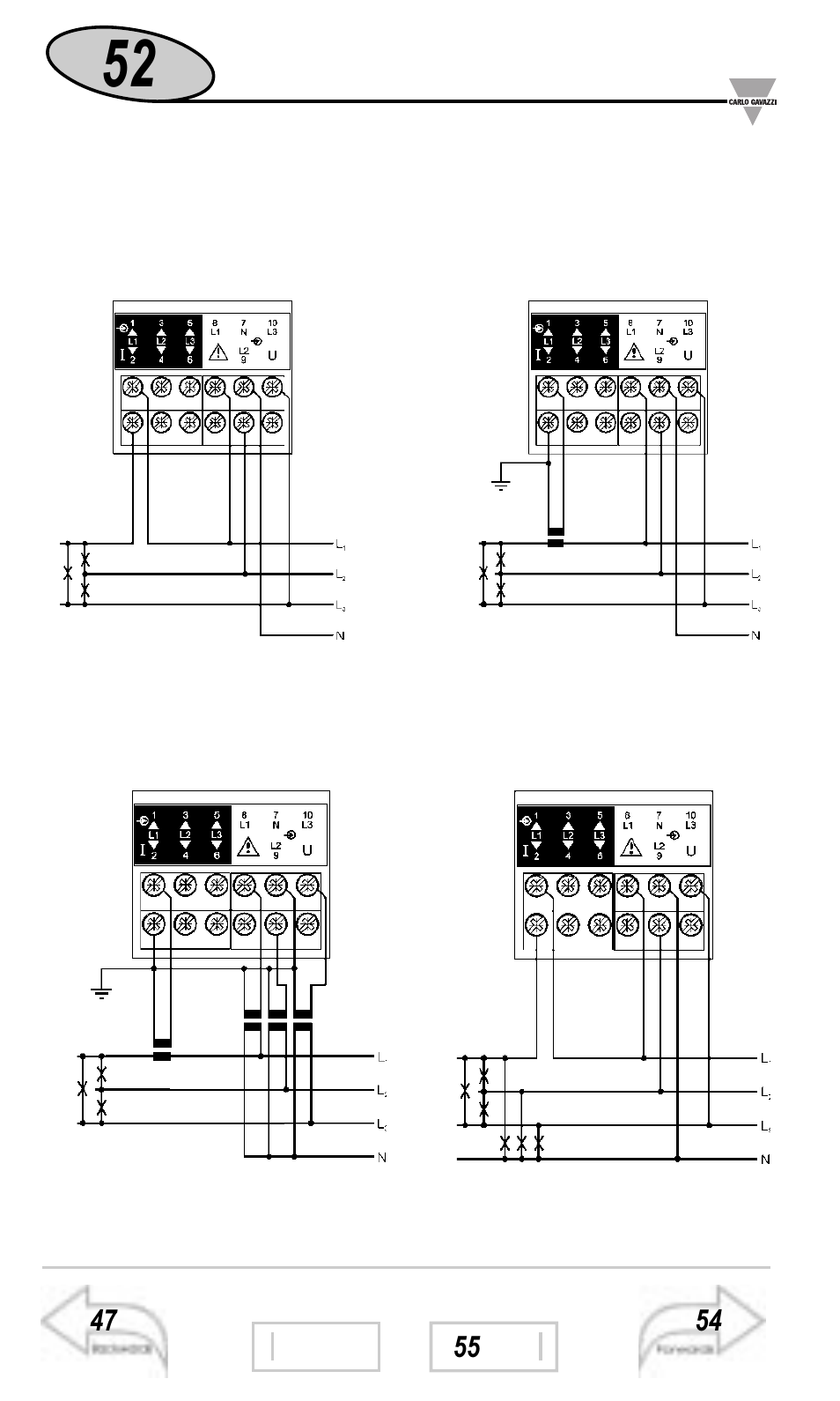 Electrical diagrams | Carlo Gavazzi WM3-96 User Manual | Page 51 / 63