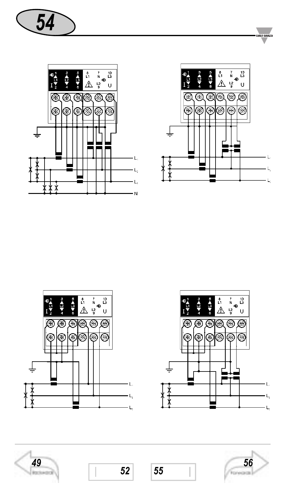 Electrical diagrams | Carlo Gavazzi WM3-96 User Manual | Page 53 / 63