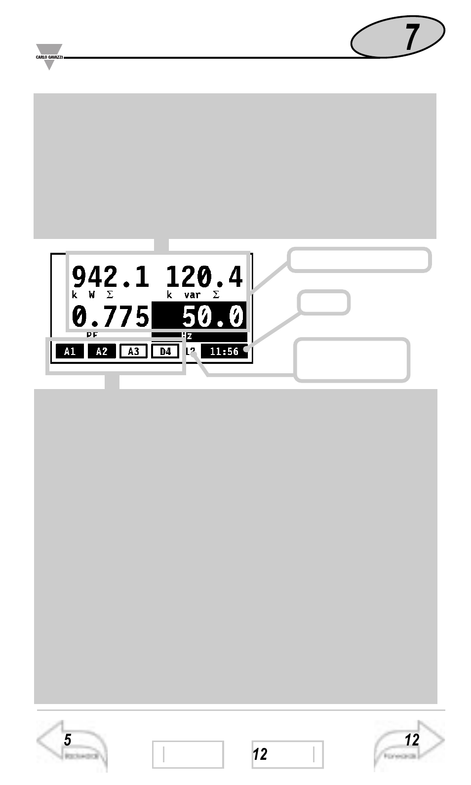 Displaying of the variables | Carlo Gavazzi WM3-96 User Manual | Page 6 / 63
