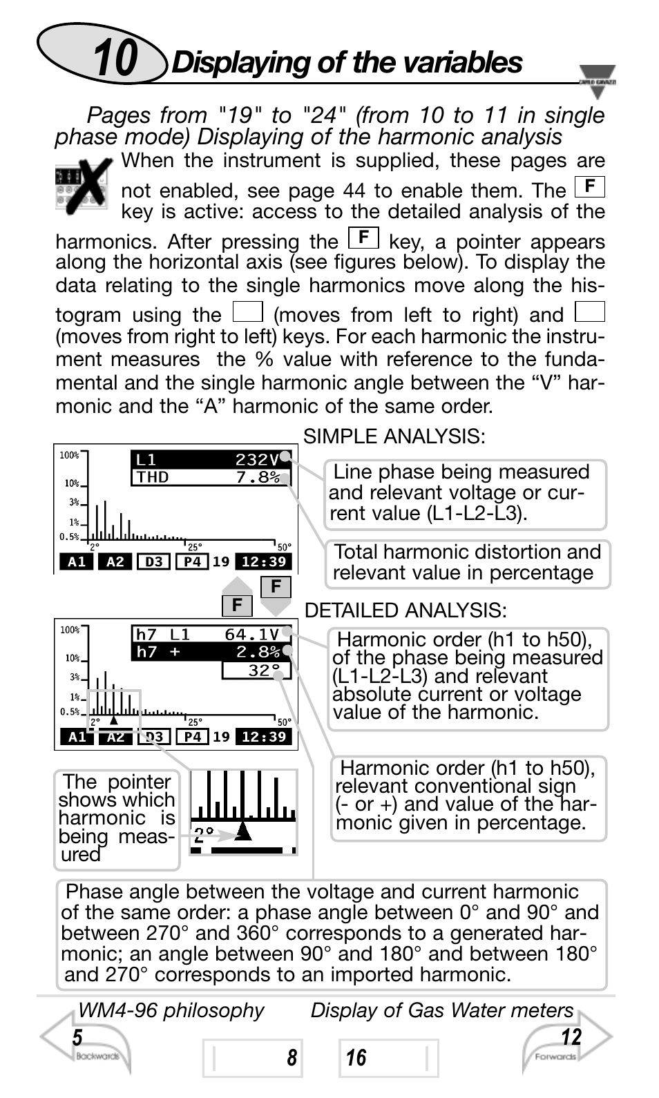 Displaying of the variables | Carlo Gavazzi WM4-96 User Manual | Page 10 / 84