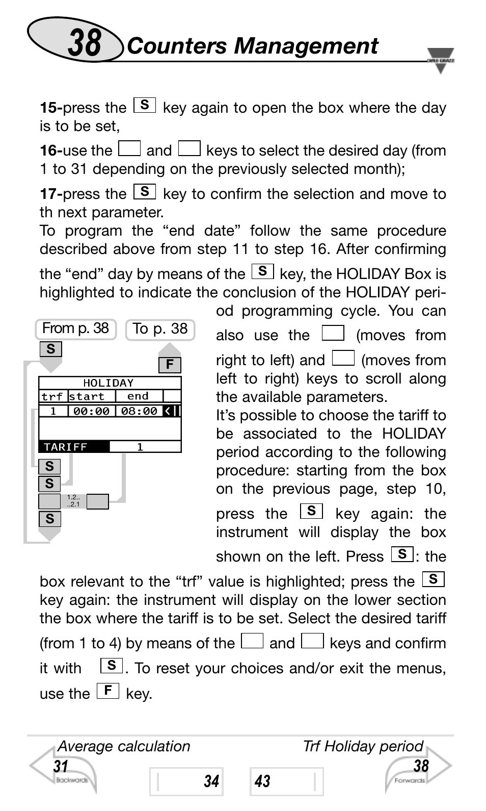Counters management | Carlo Gavazzi WM4-96 User Manual | Page 38 / 84