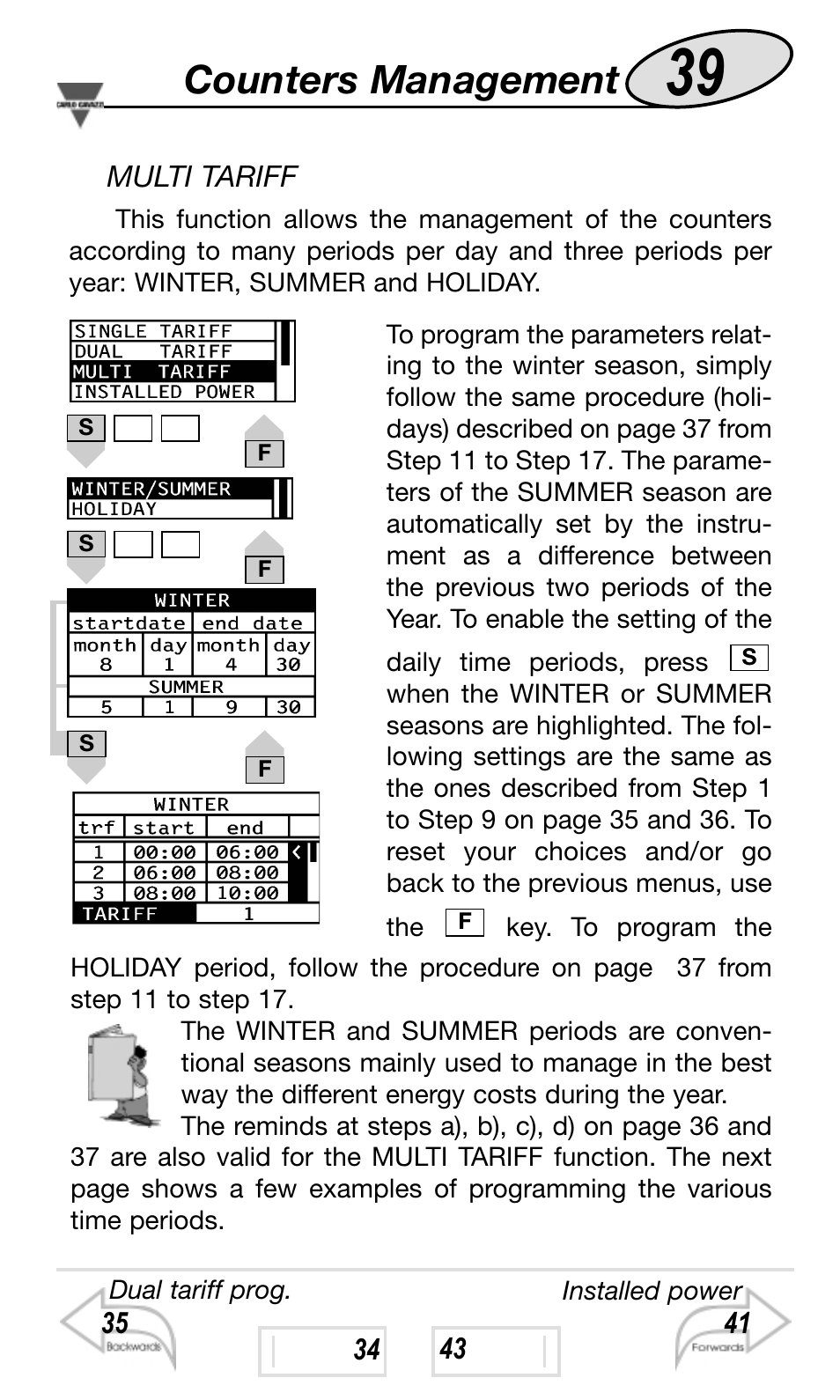 Counters management | Carlo Gavazzi WM4-96 User Manual | Page 39 / 84