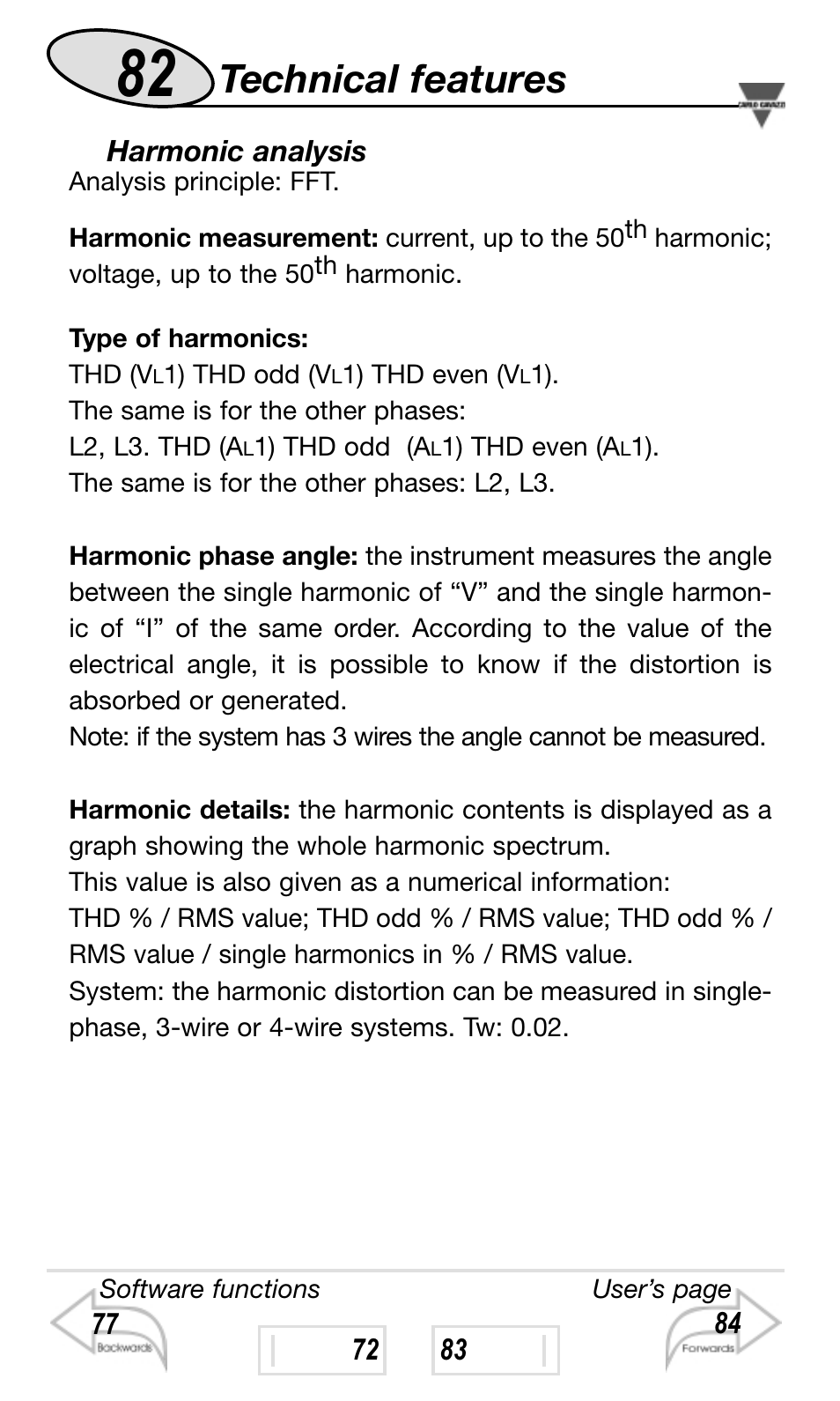 Technical features | Carlo Gavazzi WM4-96 User Manual | Page 82 / 84