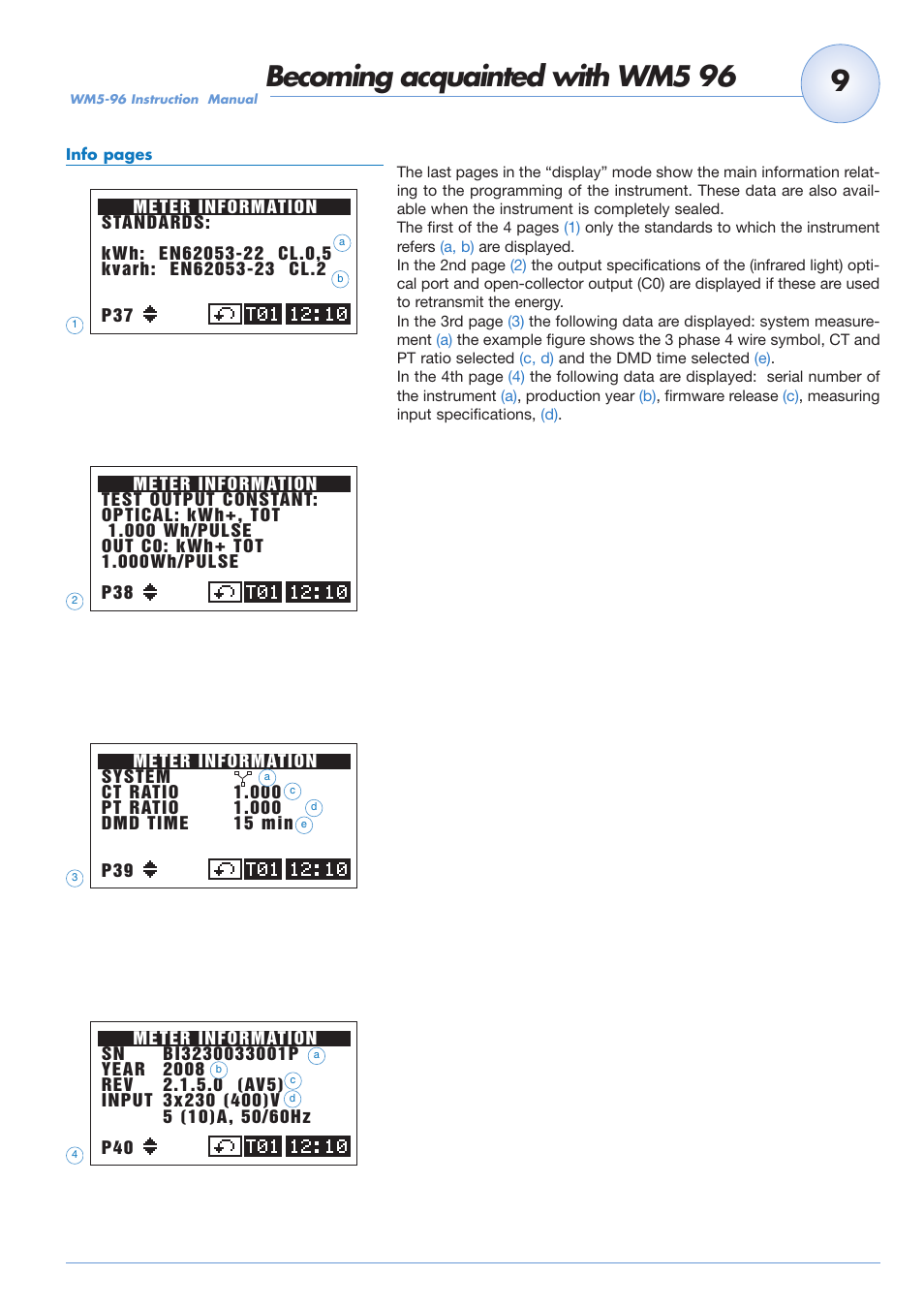 Becoming acquainted with wm5 96 | Carlo Gavazzi WM5-96 User Manual | Page 11 / 55