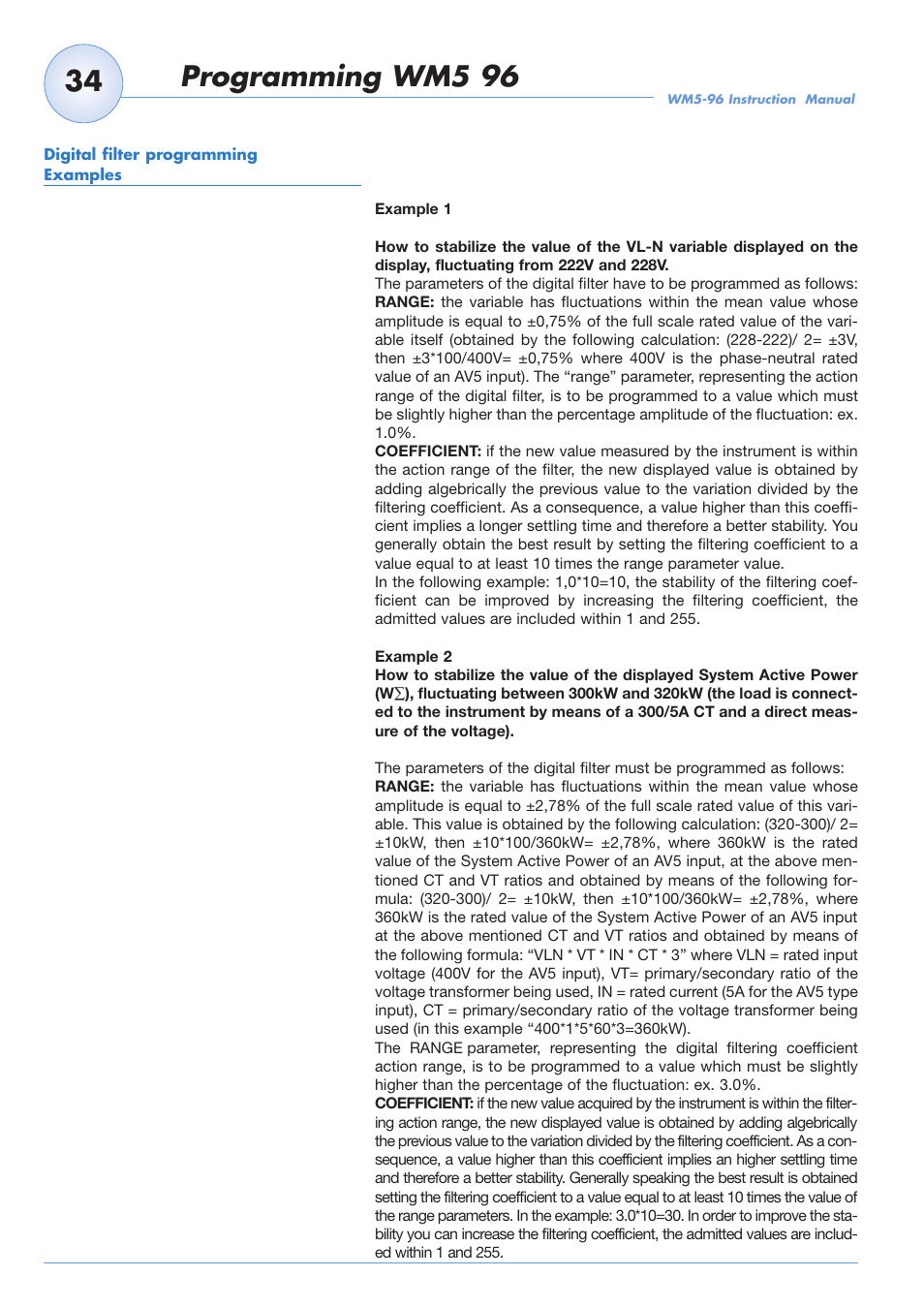 Programming wm5 96 | Carlo Gavazzi WM5-96 User Manual | Page 36 / 55
