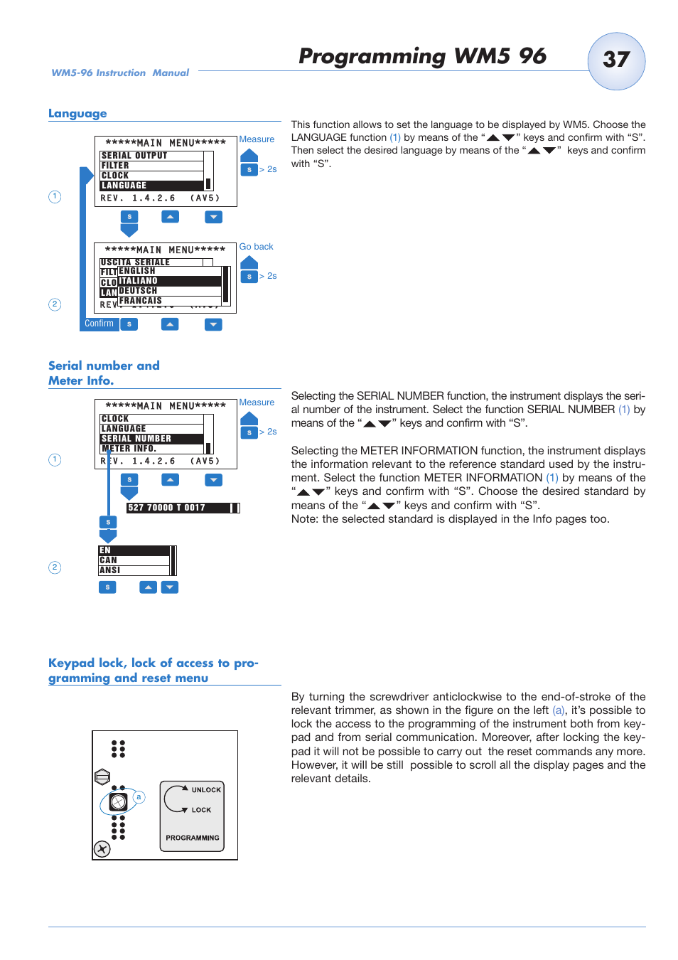 Programming wm5 96 | Carlo Gavazzi WM5-96 User Manual | Page 39 / 55