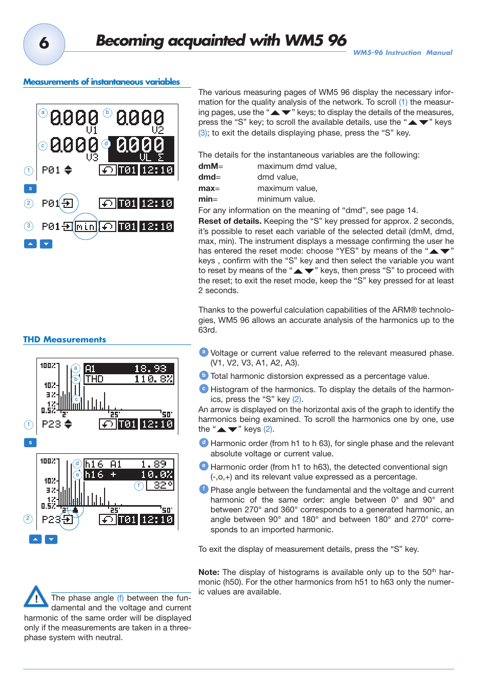 6becoming acquainted with wm5 96 | Carlo Gavazzi WM5-96 User Manual | Page 8 / 55