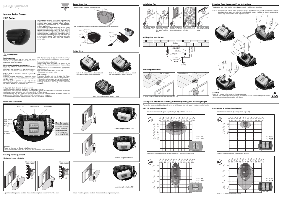 Carlo Gavazzi RAD Series User Manual | 4 pages