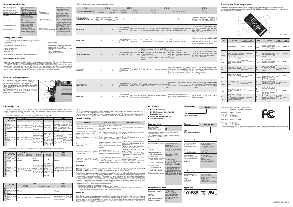 Carlo Gavazzi RAD Series User Manual | Page 2 / 4