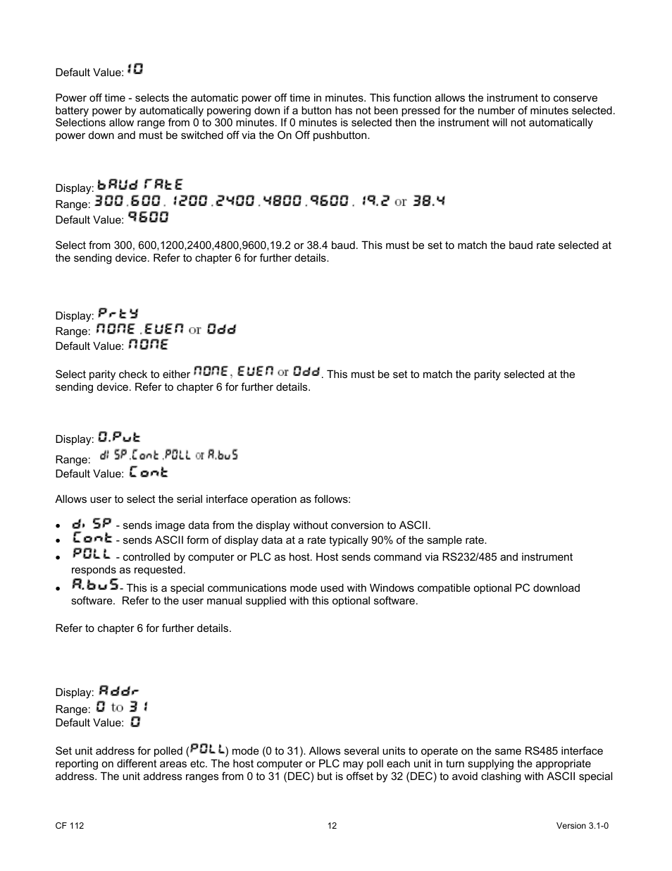 Cooper Instruments & Systems DFI 200 Hand Held Indicator User Manual | Page 12 / 21