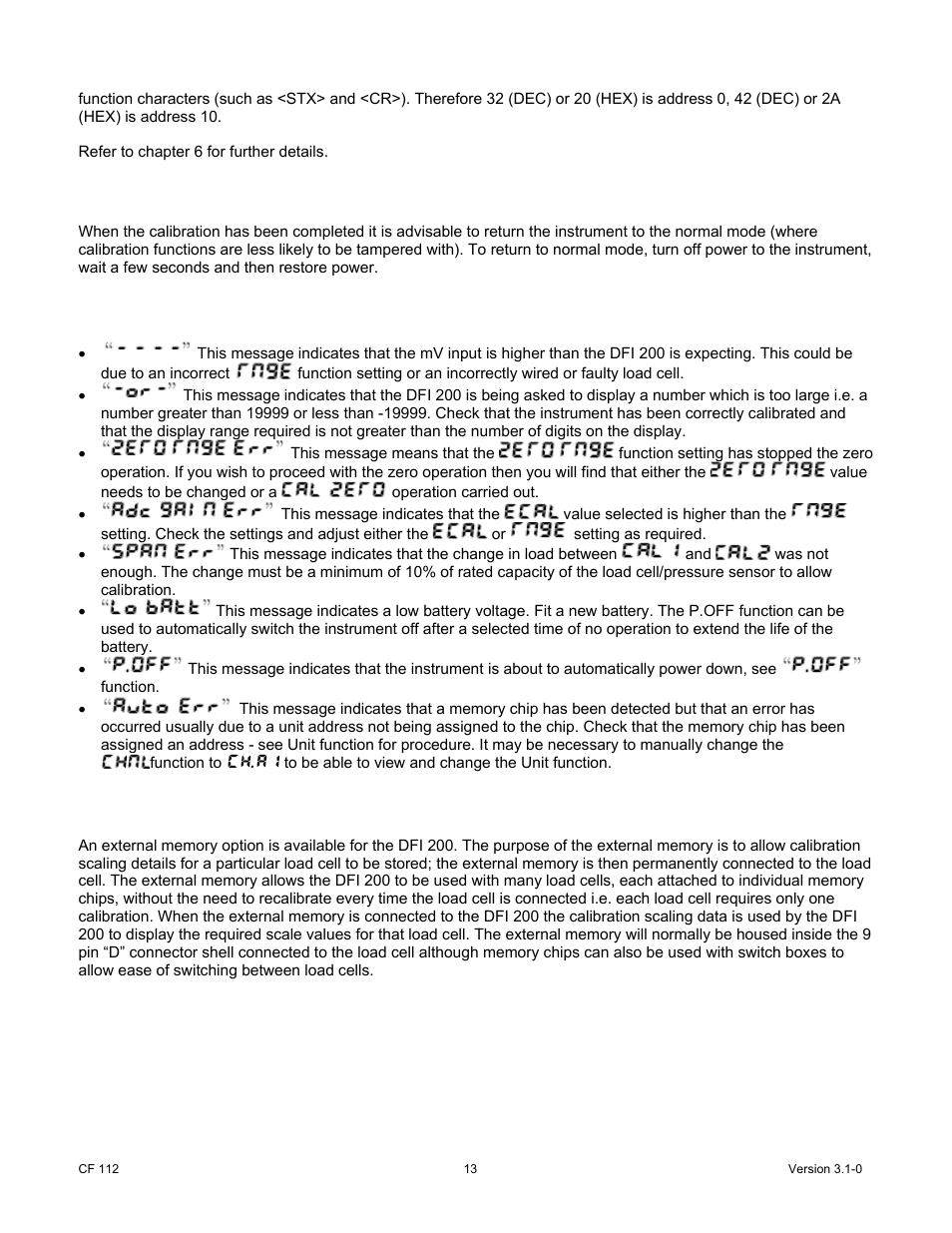 Cooper Instruments & Systems DFI 200 Hand Held Indicator User Manual | Page 13 / 21