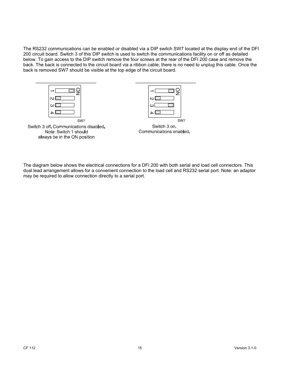 6 serial communications | Cooper Instruments & Systems DFI 200 Hand Held Indicator User Manual | Page 15 / 21