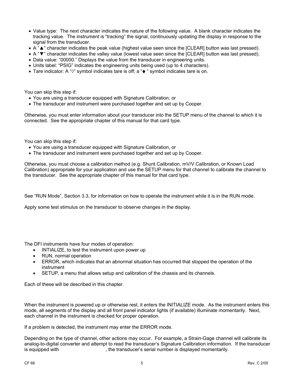 0 operating modes | Cooper Instruments & Systems DFI 1650 Multi-Channel Digital Force Indicator User Manual | Page 11 / 89