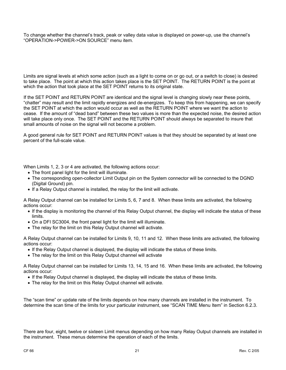 0 limits | Cooper Instruments & Systems DFI 1650 Multi-Channel Digital Force Indicator User Manual | Page 27 / 89