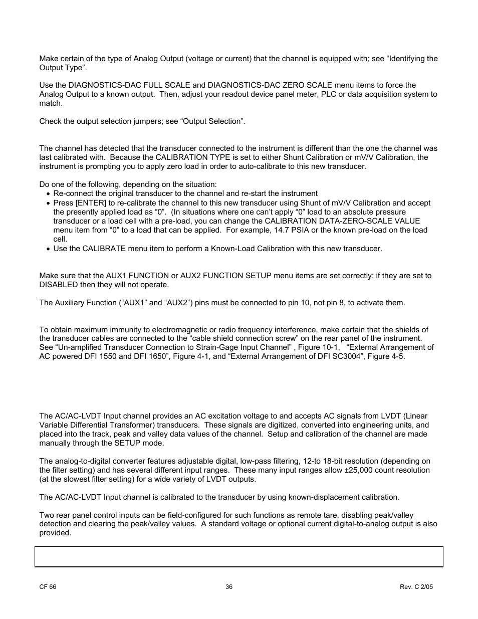 0 ac/ac-lvdt input channel | Cooper Instruments & Systems DFI 1650 Multi-Channel Digital Force Indicator User Manual | Page 42 / 89