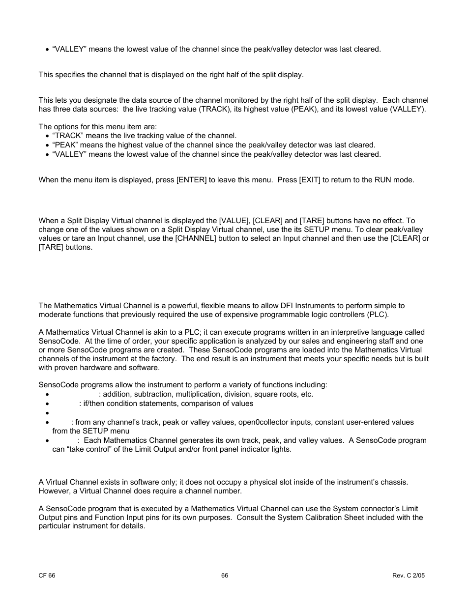 0 mathematics virtual channel | Cooper Instruments & Systems DFI 1650 Multi-Channel Digital Force Indicator User Manual | Page 72 / 89