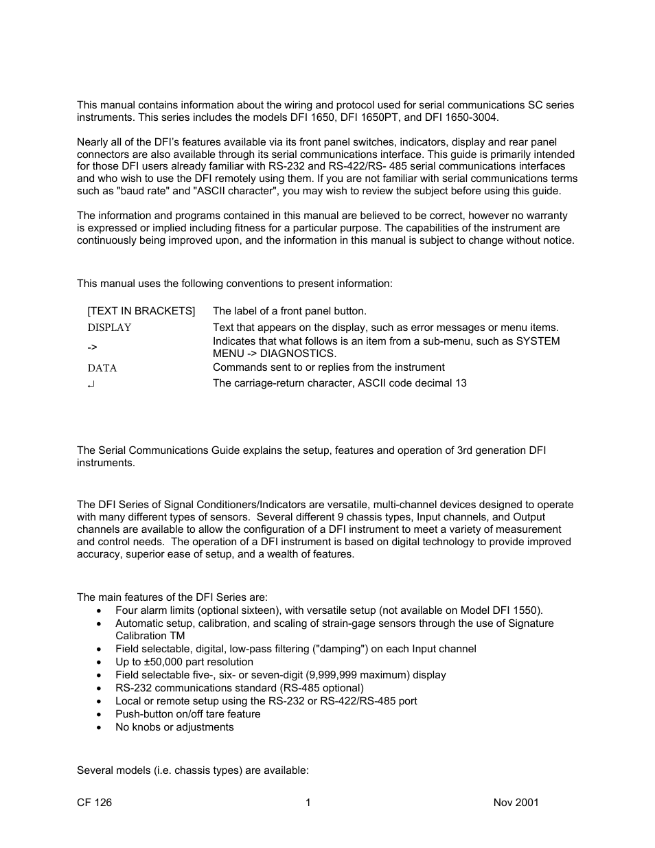 Cooper Instruments & Systems DFI 1650 Multi-Channel Digital Force Indicator User Manual | Page 4 / 56