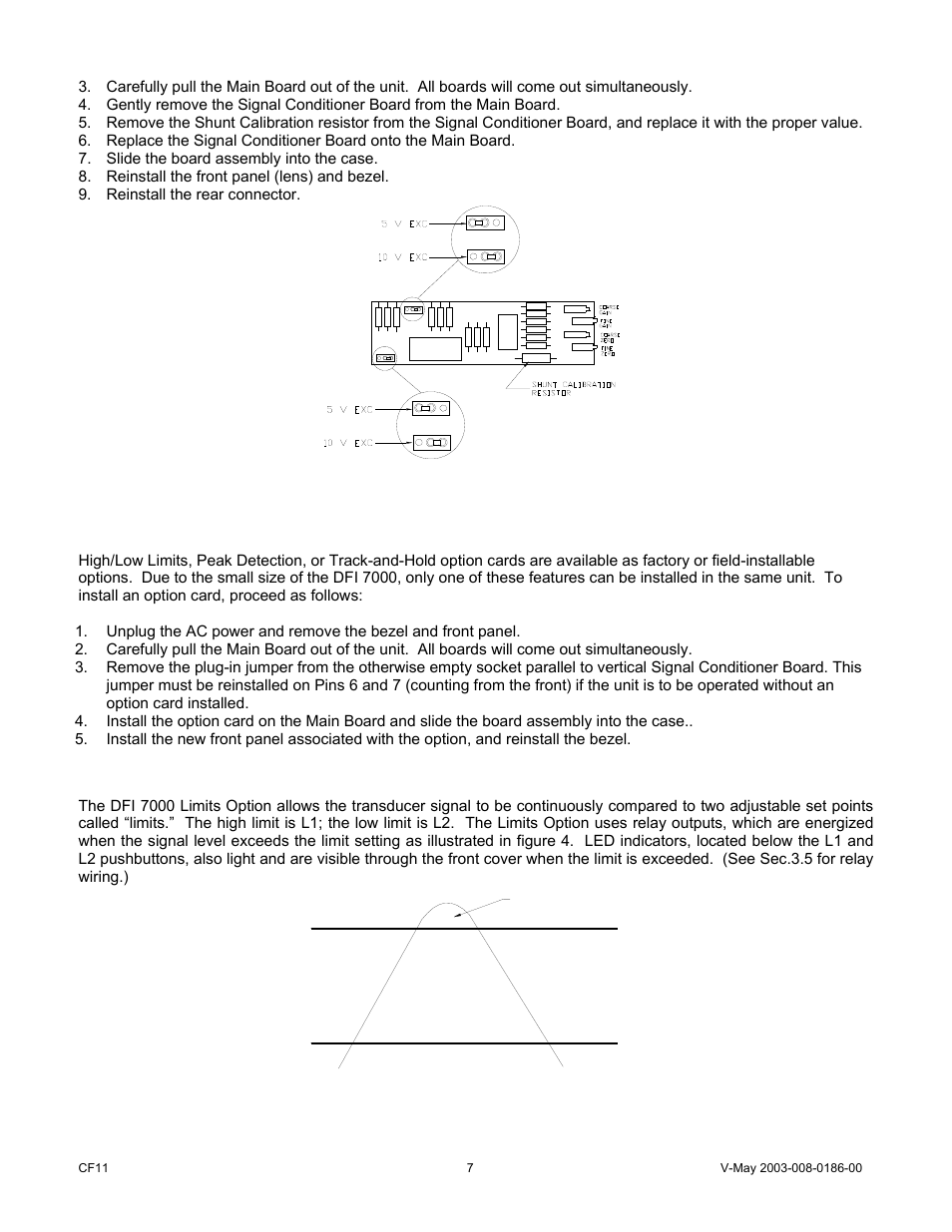 0 options, 1 high/low limits option | Cooper Instruments & Systems DFI 7000 Digital Force Indicator User Manual | Page 7 / 10
