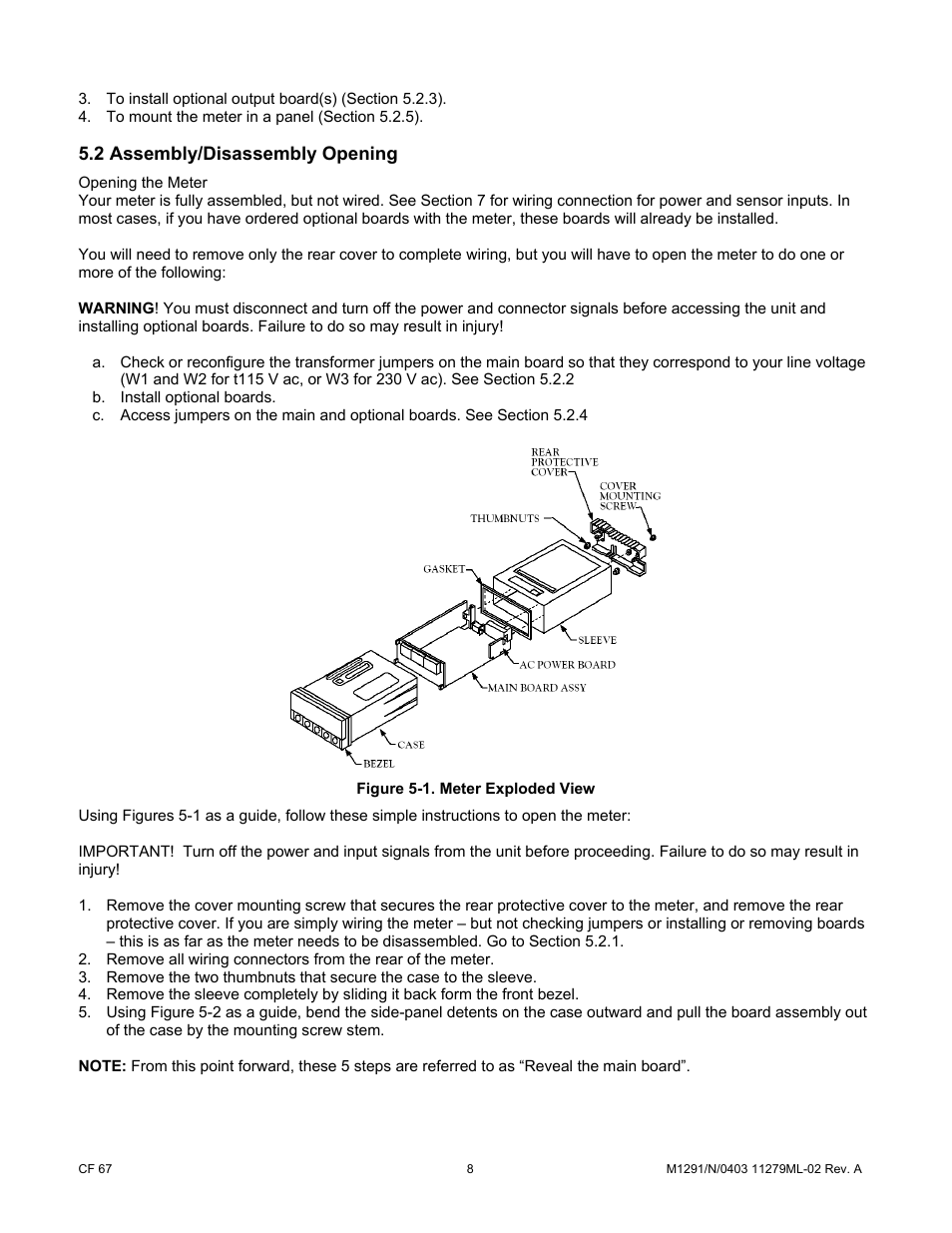 2 assembly/disassembly opening | Cooper Instruments & Systems DFI INFINITY Digital Force Indicator/Controller User Manual | Page 13 / 81