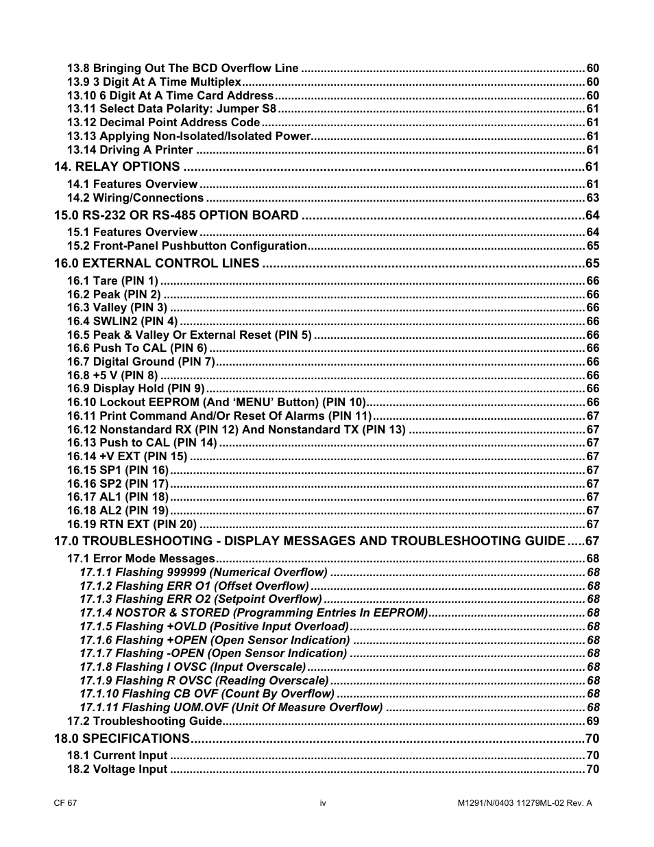 Cooper Instruments & Systems DFI INFINITY Digital Force Indicator/Controller User Manual | Page 4 / 81