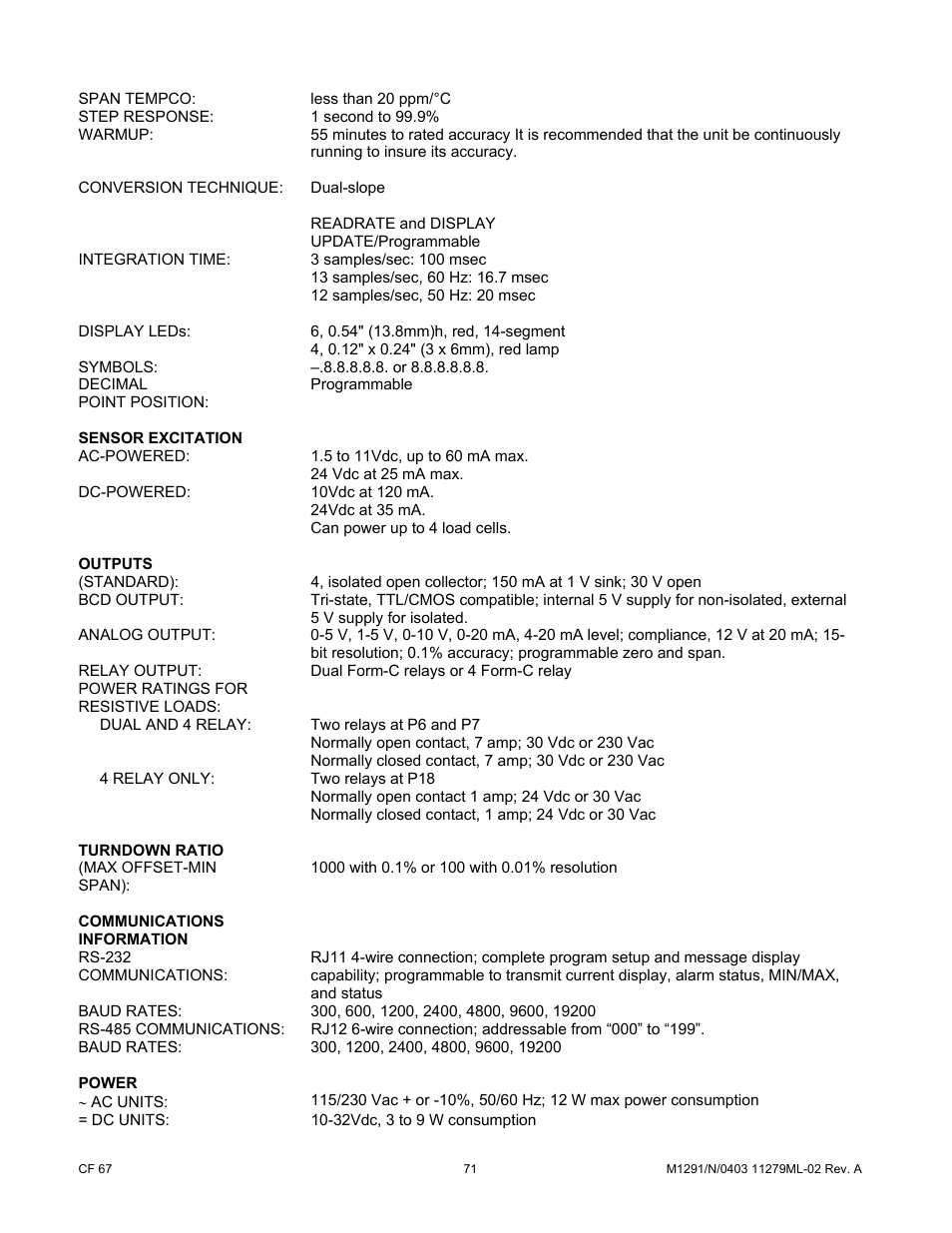Cooper Instruments & Systems DFI INFINITY Digital Force Indicator/Controller User Manual | Page 76 / 81
