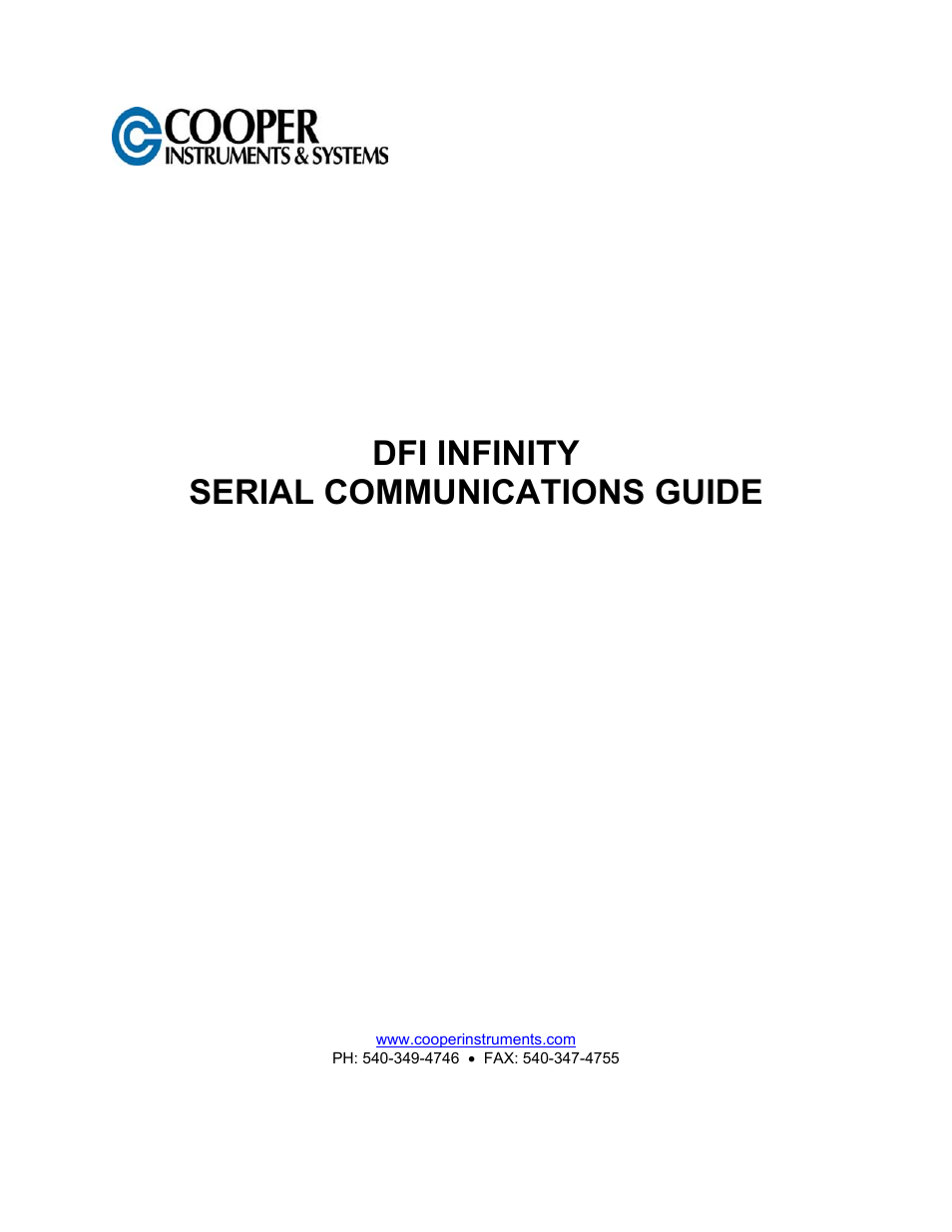 Cooper Instruments & Systems DFI INFINITY Digital Force Indicator/Controller User Manual | 78 pages