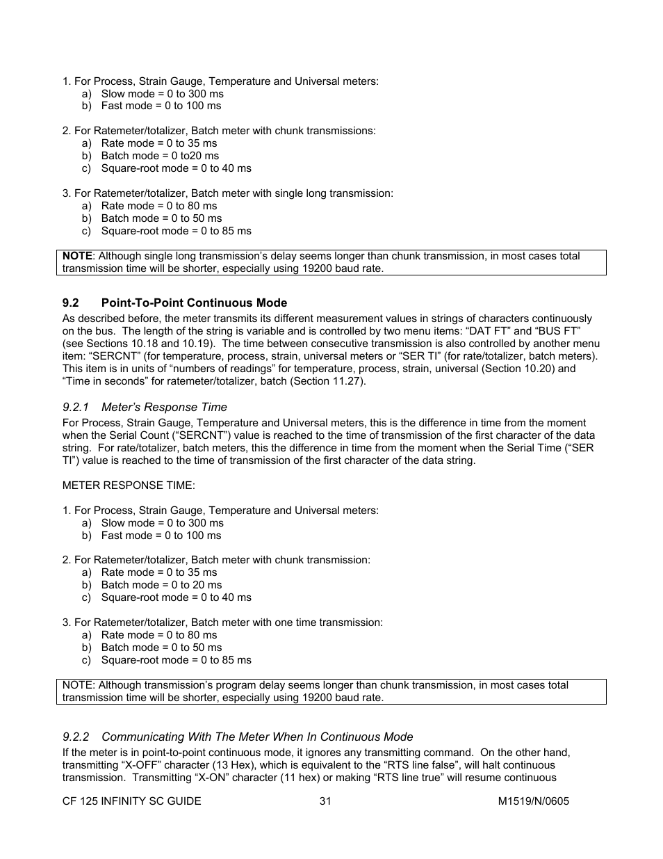 2point-to-point continuous mode, 1meter’s response time, Point-to-point continuous mode | Meter’s response time | Cooper Instruments & Systems DFI INFINITY Digital Force Indicator/Controller User Manual | Page 35 / 78