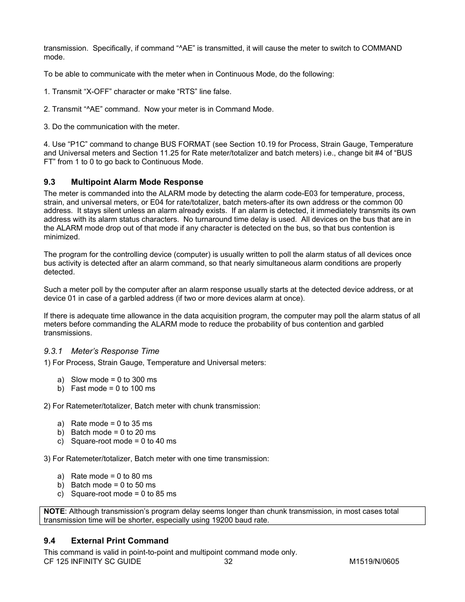 3multipoint alarm mode response, 1meter’s response time, 4external print command | Multipoint alarm mode response, Meter’s response time, External print command | Cooper Instruments & Systems DFI INFINITY Digital Force Indicator/Controller User Manual | Page 36 / 78