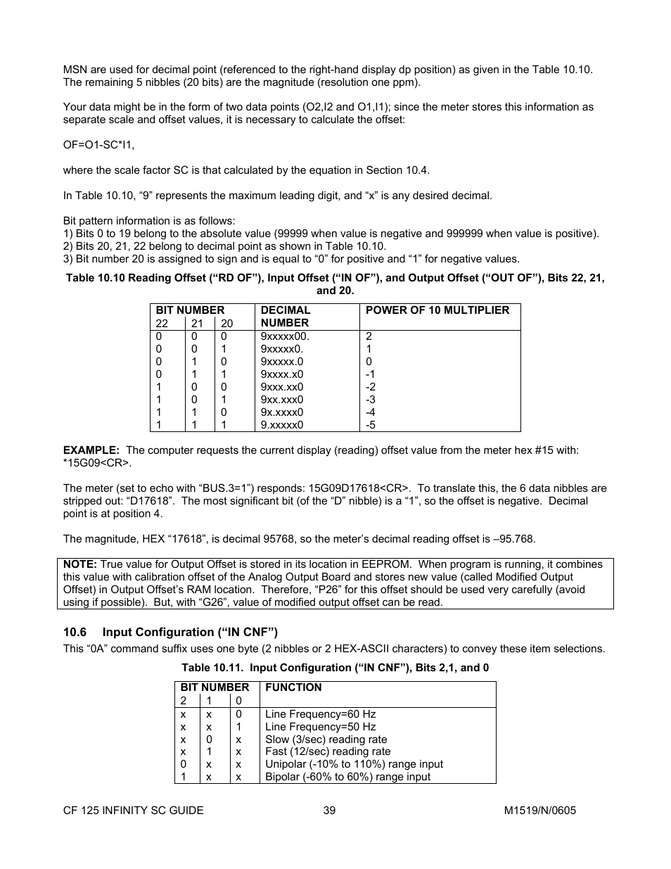 6input configuration \(“in cnf”\), Input configuration (“in cnf”) | Cooper Instruments & Systems DFI INFINITY Digital Force Indicator/Controller User Manual | Page 43 / 78