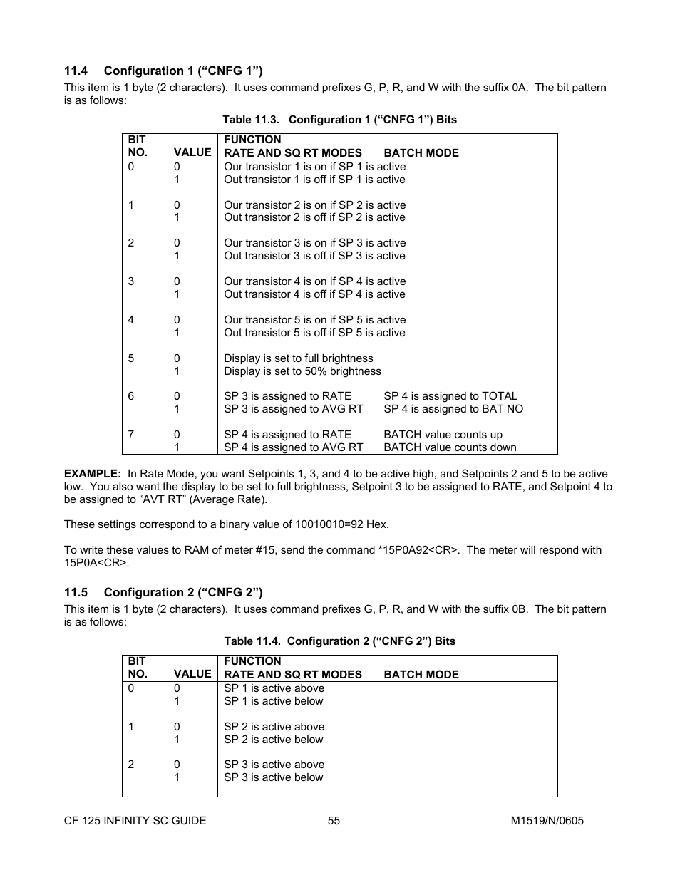 4configuration 1 \(“cnfg 1”\), Value, 5configuration 2 \(“cnfg 2”\) | Configuration 1 (“cnfg 1”), Configuration 2 (“cnfg 2”) | Cooper Instruments & Systems DFI INFINITY Digital Force Indicator/Controller User Manual | Page 59 / 78