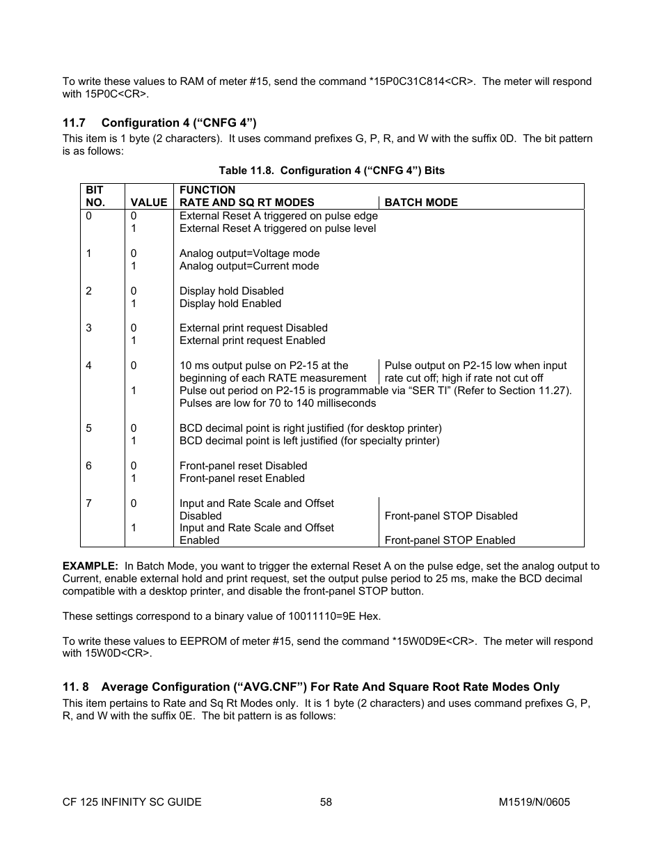 7configuration 4 \(“cnfg 4”\), 8average configuration \(“avg.cnf”\) for r, Configuration 4 (“cnfg 4”) | Cooper Instruments & Systems DFI INFINITY Digital Force Indicator/Controller User Manual | Page 62 / 78